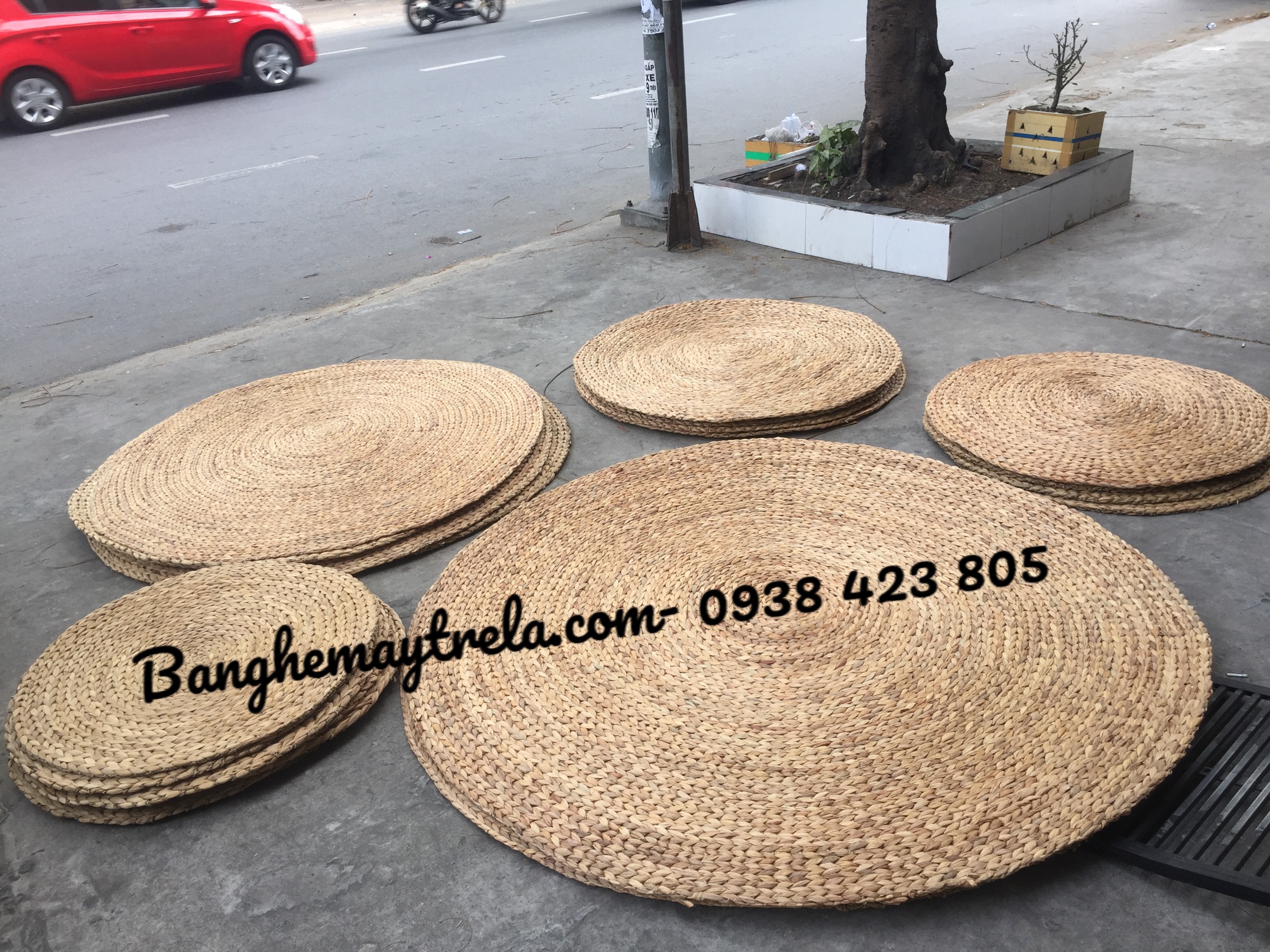 Thảm lục bình tròn trải sàn